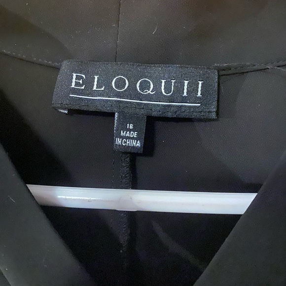 Eloquii Black Tie-Front Blouse - Picture 3 of 3